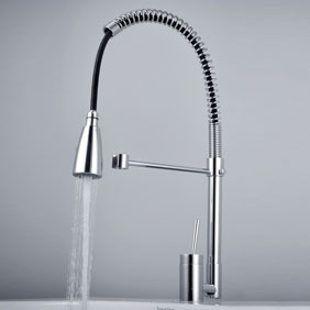 Laiton massif printemps robinet de cuisine nickel brossé T0747S