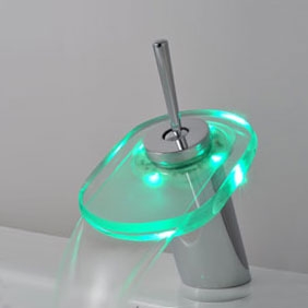 Couleur contemporain Modification Cascade LED lavabo robinet T0802-1F - Cliquez sur l'image pour la fermer