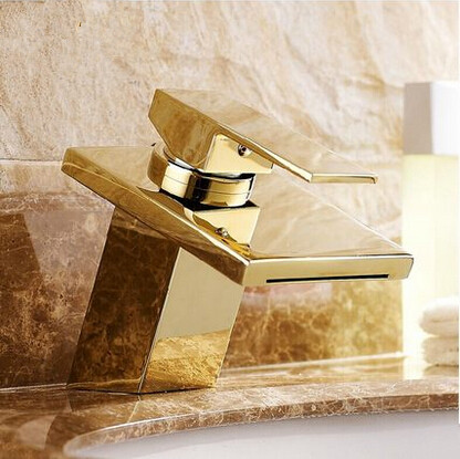 hot vente brass or lavabo tap cascade robinet mélangeur T1122H