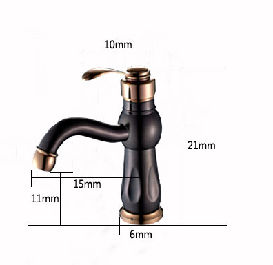 Brown Bronze Laiton Seul Manche Fête De L'eau Lavabo Robinet F256RB - Cliquez sur l'image pour la fermer