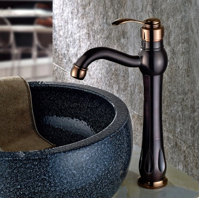 Brown Bronze Laiton Seul Manche Fête De L'eau Lavabo Robinet F288RB - Cliquez sur l'image pour la fermer