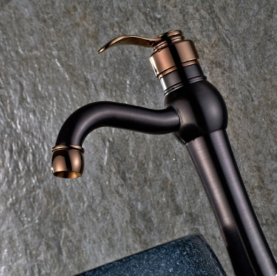 Brown Bronze Laiton Seul Manche Fête De L'eau Lavabo Robinet F288RB - Cliquez sur l'image pour la fermer