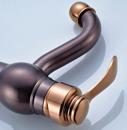 Brown Bronze Laiton Seul Manche Fête De L'eau Lavabo Robinet F288RB