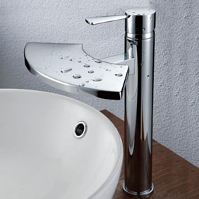 Contemporaine en laiton lavabo robinet, fini chrome T6007