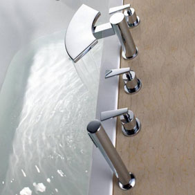Laiton contemporaine Baignoire robinet avec douchette T6019 - Cliquez sur l'image pour la fermer