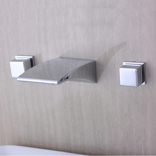 Design moderne Finition Chrome généralisée cascade robinet évier salle de bains T6038