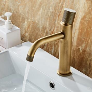 Robinetterie Antique Mélangeur Lavabo Cuivres Seul Manche Robinet TA010R