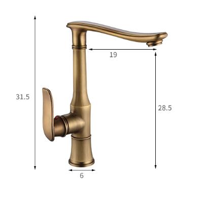 Antique Robinet de Cuisine Brass Rotation Robinet de Bain TA0258 - Cliquez sur l'image pour la fermer