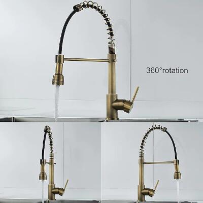 Antiquité Brass Démonter Le Ressort Spray Robinet de Cuisine Rétractable TA0548R