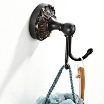 Antique Bronze Noir Brass Salle de Bains Peignoir Crochet TAB035 - Cliquez sur l'image pour la fermer