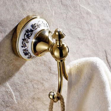 Golden Imprimés Avec Des Céramiques Salle de Bains Peignoir Crochet TAB79G - Cliquez sur l'image pour la fermer