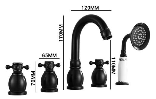 Bronze Noir Ancien Ensemble de Cinq Pièces Robinet de Douche TB0790R