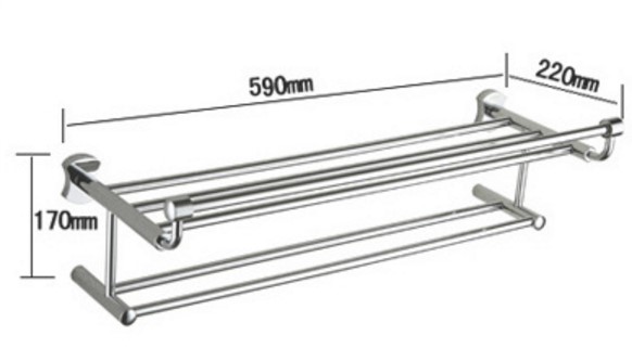 Chrome salle de bains avec porte-serviettes rack Bar TCB2004