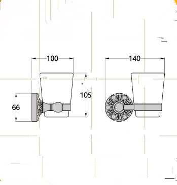 Antiquités Noir Laiton Un Verre. Accessoires De Salle De Bain Brosse à Dents TCB365 - Cliquez sur l'image pour la fermer