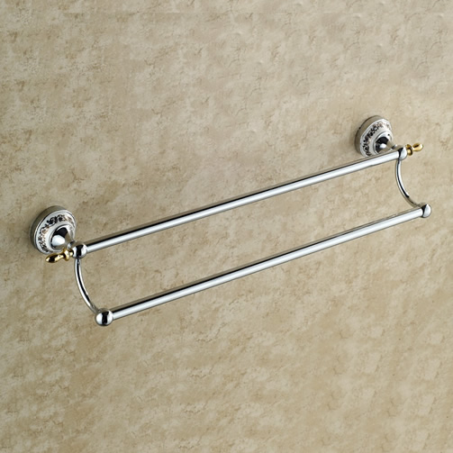 Chrome Double Bar Porte-serviettes TCB7802 - Cliquez sur l'image pour la fermer