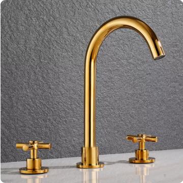 Antique Brass Imprimé en Or généralisée Les Deux Poignées Lavabo Robinet TG0228 - Cliquez sur l'image pour la fermer