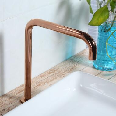 Brass Rose Gold Diviseur Deux Trous Rotation Hausser Robinet de Bain Mélangeur TG0399
