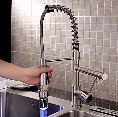 Contemporain mitigeur LED Pull-out robinet de cuisine TQ0783F - Cliquez sur l'image pour la fermer