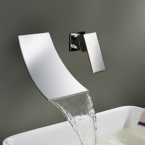 Cascade Robinet de lavabo de salle de bains contemporaine (finition chromée) TQ6015