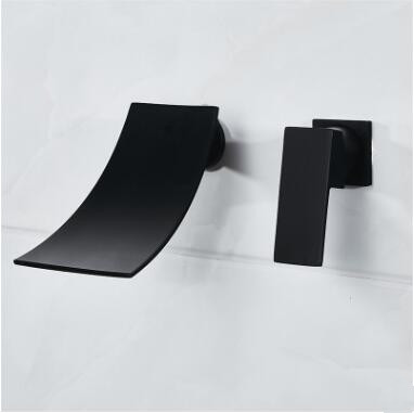 Laiton Noir Cascade Robinet de lavabo de salle de bains contemporaine TQ6015B