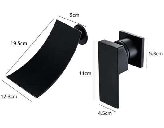 Laiton Noir Cascade Robinet de lavabo de salle de bains contemporaine TQ6015B