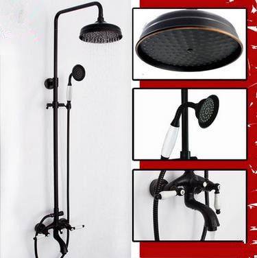 les deux poignées en laiton noir antique robinet bronze douche TS638B - Cliquez sur l'image pour la fermer