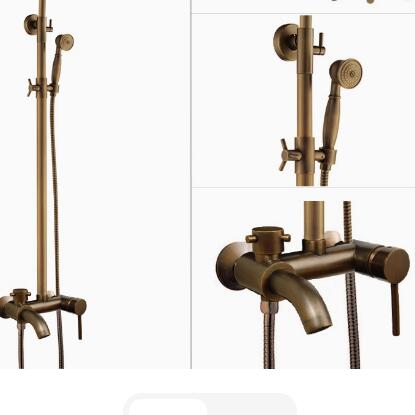 Antique bronze huilé bain-douche Robinet avec douche 8 pouces + douche à main TSA004