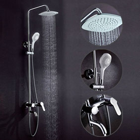 Contemporain de douche 8 pouces + douche à main Douche Tap TSC004